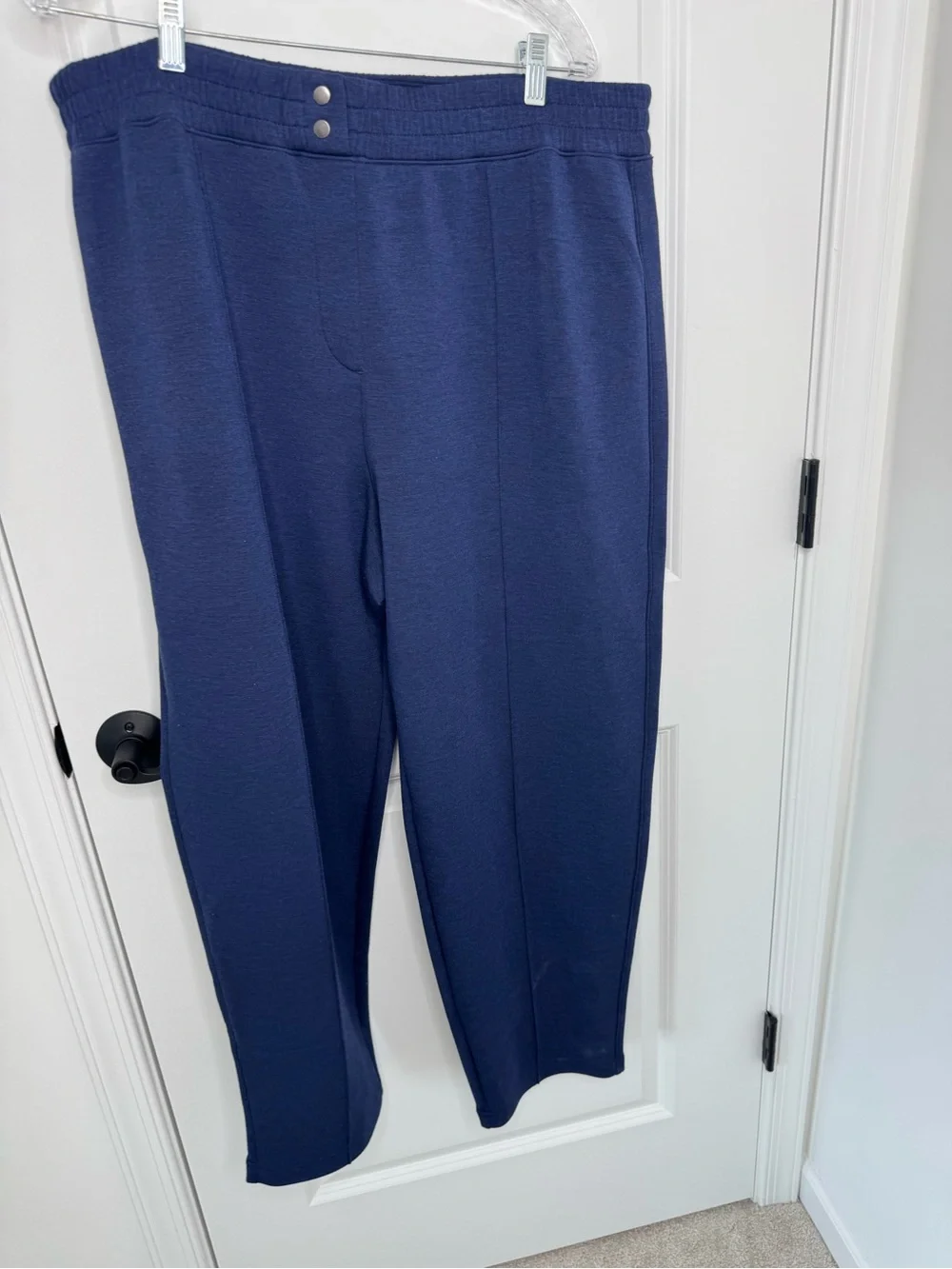 SPANX Women's Navy Straight-Leg air essentials  Pull-On Pants 2X